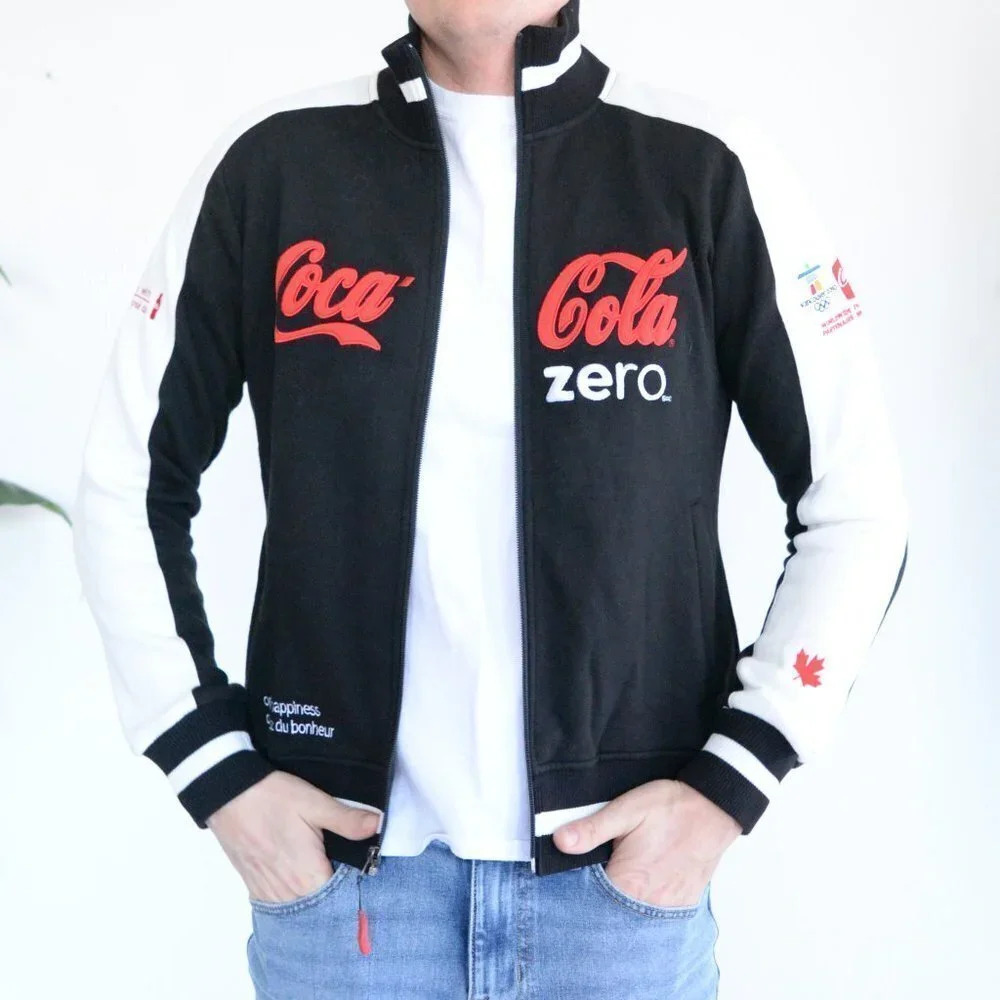 Coke Zero Black Zip Up Sweater Vancouver Olympics  2010 Size Medium